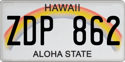 HI license plate ZDP862