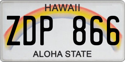 HI license plate ZDP866