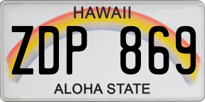 HI license plate ZDP869