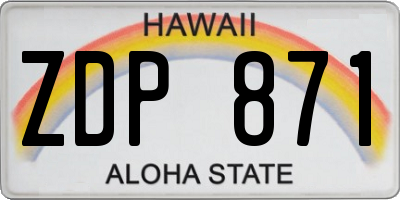 HI license plate ZDP871