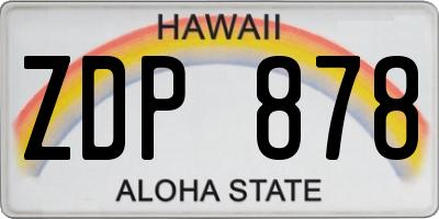 HI license plate ZDP878