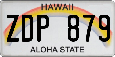HI license plate ZDP879