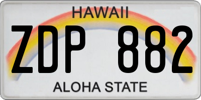 HI license plate ZDP882