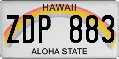 HI license plate ZDP883