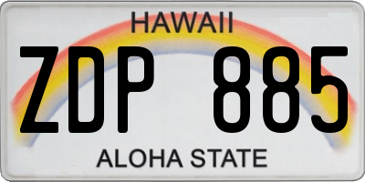 HI license plate ZDP885