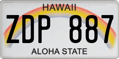 HI license plate ZDP887