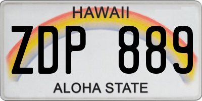 HI license plate ZDP889