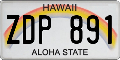 HI license plate ZDP891