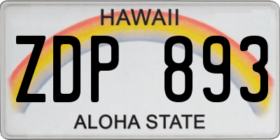 HI license plate ZDP893