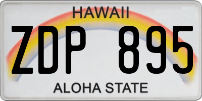 HI license plate ZDP895
