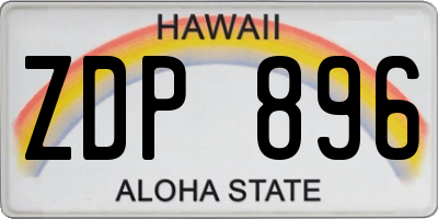 HI license plate ZDP896