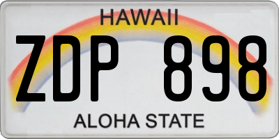 HI license plate ZDP898