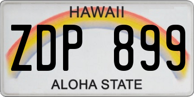 HI license plate ZDP899