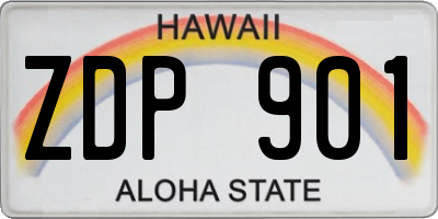 HI license plate ZDP901