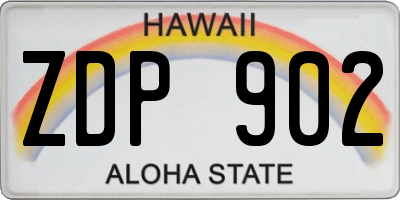 HI license plate ZDP902