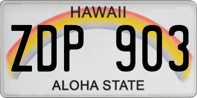 HI license plate ZDP903