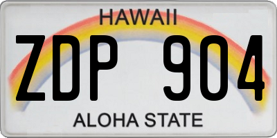 HI license plate ZDP904