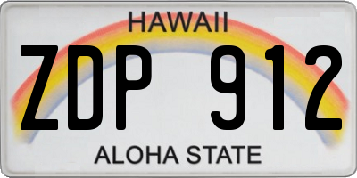 HI license plate ZDP912