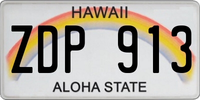 HI license plate ZDP913