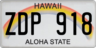 HI license plate ZDP918