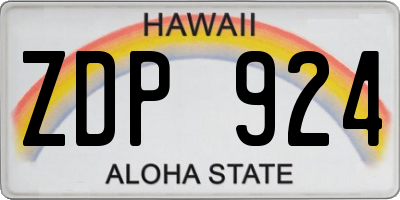 HI license plate ZDP924
