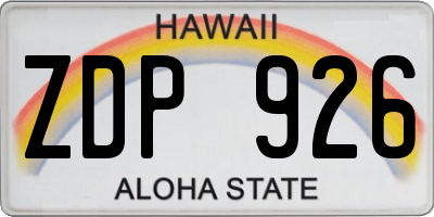 HI license plate ZDP926