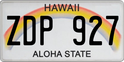 HI license plate ZDP927