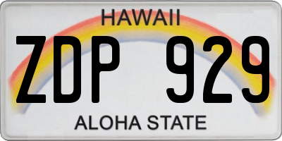 HI license plate ZDP929