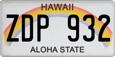 HI license plate ZDP932