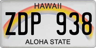 HI license plate ZDP938