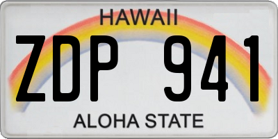 HI license plate ZDP941