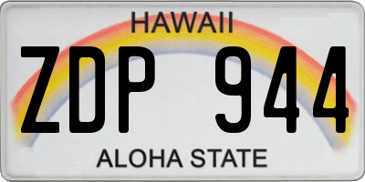 HI license plate ZDP944