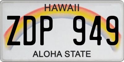 HI license plate ZDP949