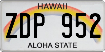 HI license plate ZDP952
