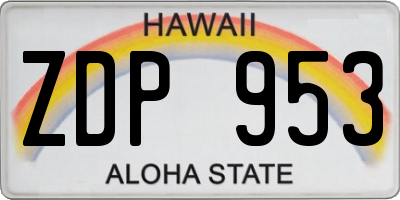 HI license plate ZDP953