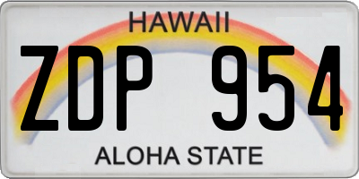 HI license plate ZDP954