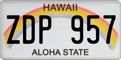 HI license plate ZDP957