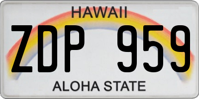 HI license plate ZDP959