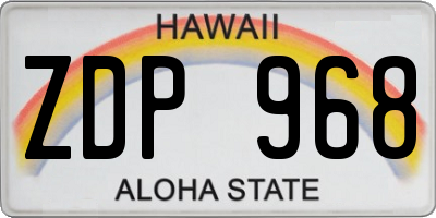 HI license plate ZDP968