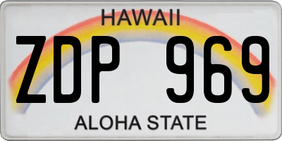 HI license plate ZDP969