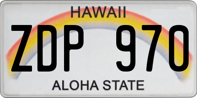 HI license plate ZDP970