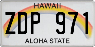 HI license plate ZDP971
