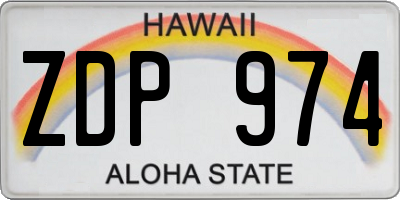 HI license plate ZDP974