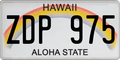 HI license plate ZDP975