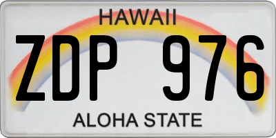 HI license plate ZDP976