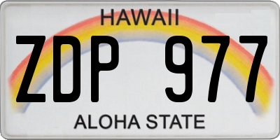 HI license plate ZDP977