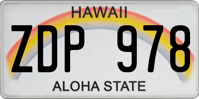 HI license plate ZDP978