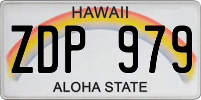 HI license plate ZDP979