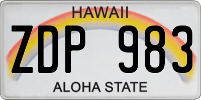 HI license plate ZDP983