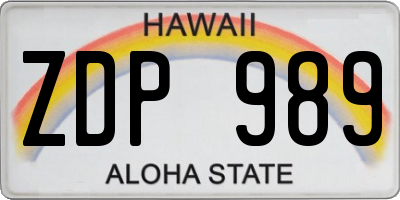 HI license plate ZDP989